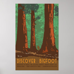 Affiche Découvrez Bigfoot dans le séquoia Forrest