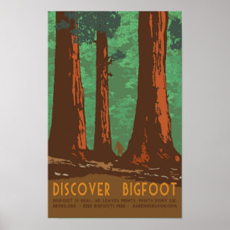 Affiche Découvrez Bigfoot dans Redwood Forrest
