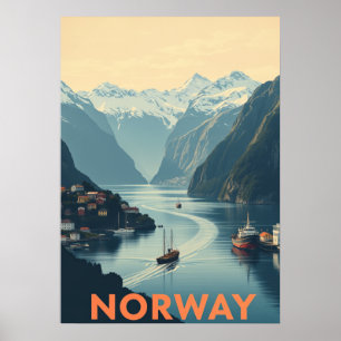 Affiche Découvrez la beauté Pittoresque de Norvège Travel