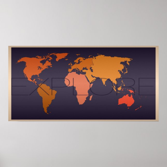 Affiche Découvrez l'affiche de la carte du monde (Devant)