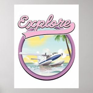 Affiche Découvrez le logo de voyage
