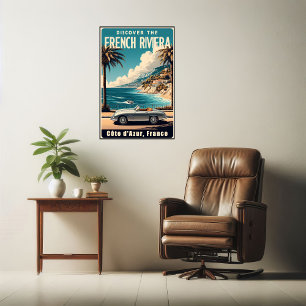 Affiche Découvrez le Vintage voyage de la Riviera français