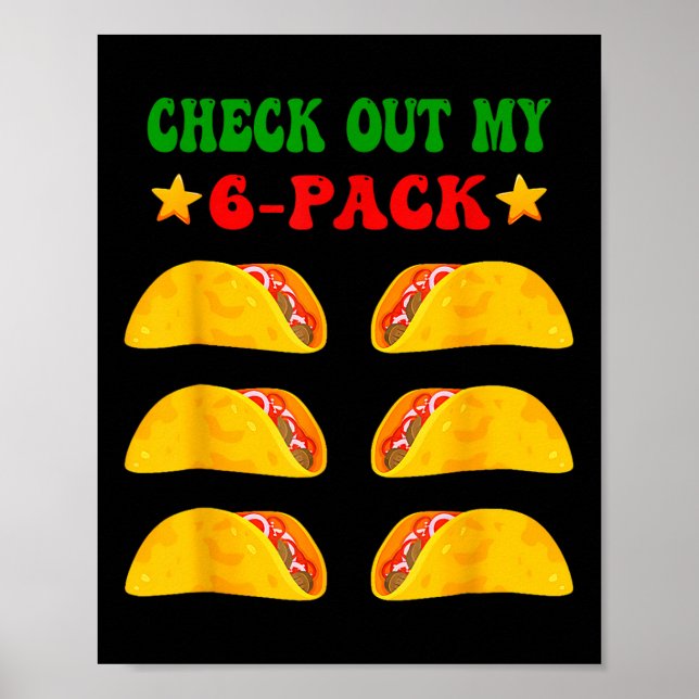 Affiche Découvrez Mon Pack Six 6 Avec Tacos Pour Cinco De  (Devant)
