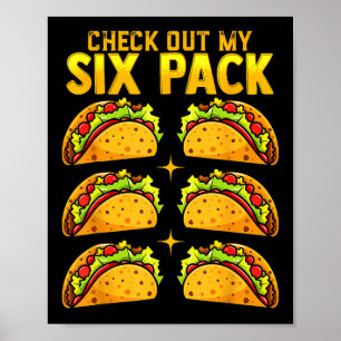 Affiche Découvrez Mon Pack Six Taco Drôle Cinco De Mayo Fi