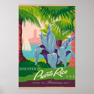 Affiche Découvrez Porto Rico Vintage voyage Art