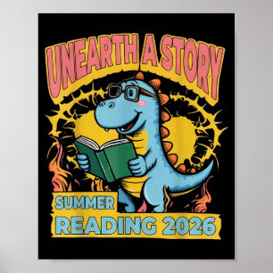 Affiche Découvrez une histoire de dinosaures en lecture es