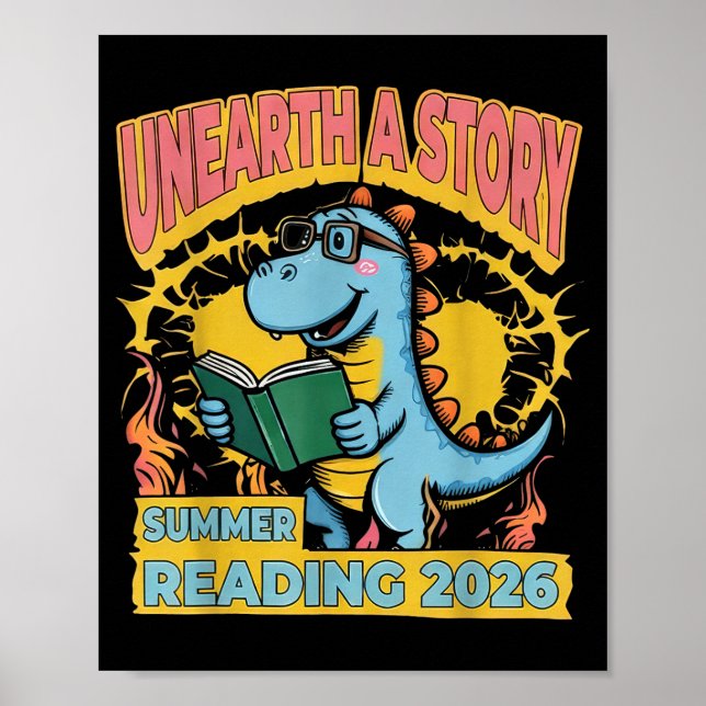 Affiche Découvrez une histoire de dinosaures en lecture es (Devant)