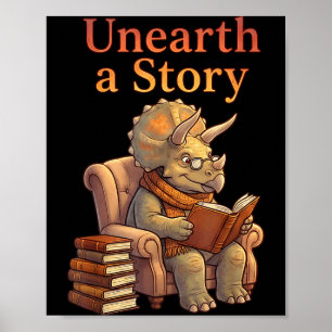 Affiche Découvrez une histoire triceratops dinosaure lisan