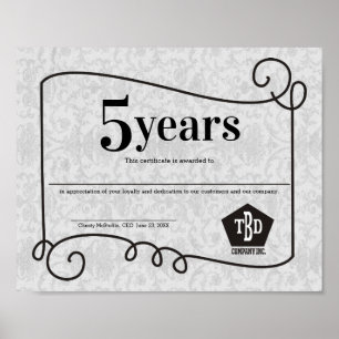 Affiche Décrire le certificat anniversaire universel de l'
