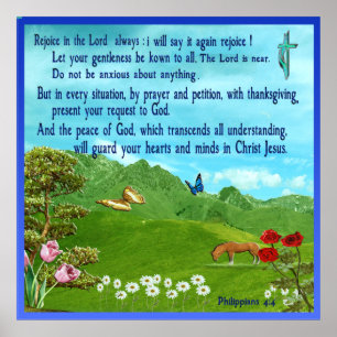 Affiche d'écriture sainte de 4:4 de Philippiens