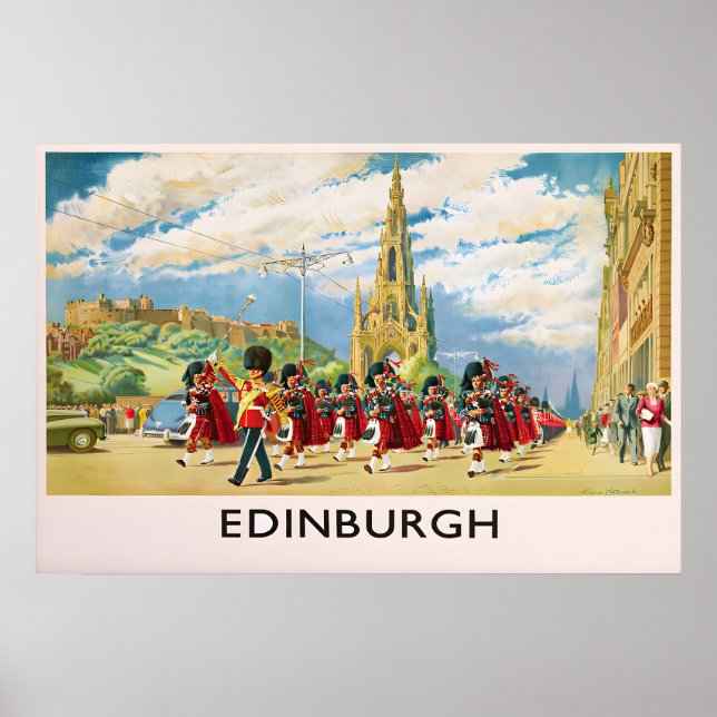Affiche d'Édimbourg en Écosse - Impression des Sco (Devant)