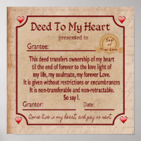 DEED TO MA COEUR _ Une déclaration romantique