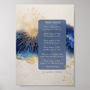 Affiche Deep Peace Irish / Citation de bénédiction gaéliqu