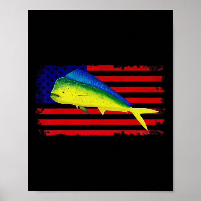 Affiche Deep Sea Fishing Mahi Mahi America July 4th  (Devant)