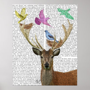 Affiche Deer and Birds Nests Pastel Shades