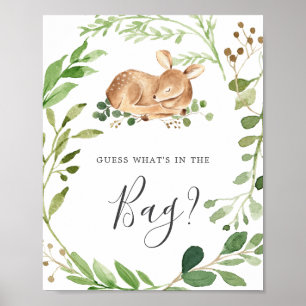 Affiche Deer Baby shower Devinez ce qu'il y a dans le jeu 