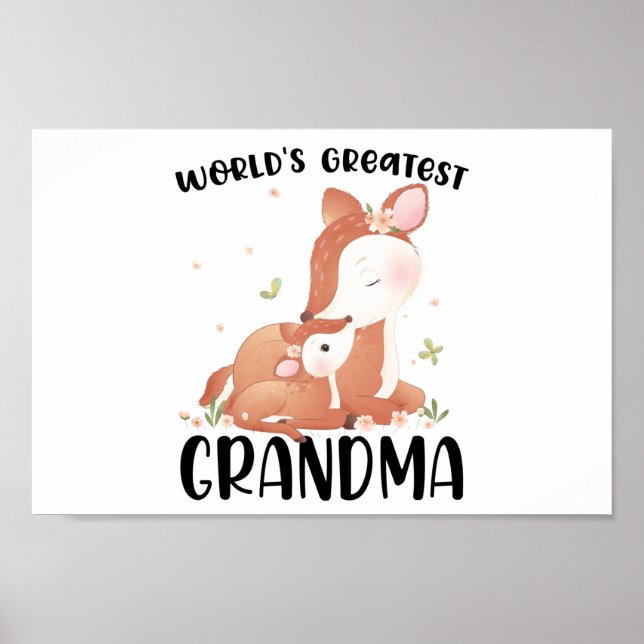 Affiche Deer Doe and Fawn World's Greatest Grandma (Devant)