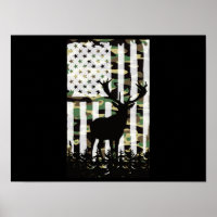 Deer Elk Buck Chasse Camo USA Drapeau Camoflauge