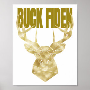 Affiche Deer Hunter Buck Fiden Politique Anti-BIden Wall H