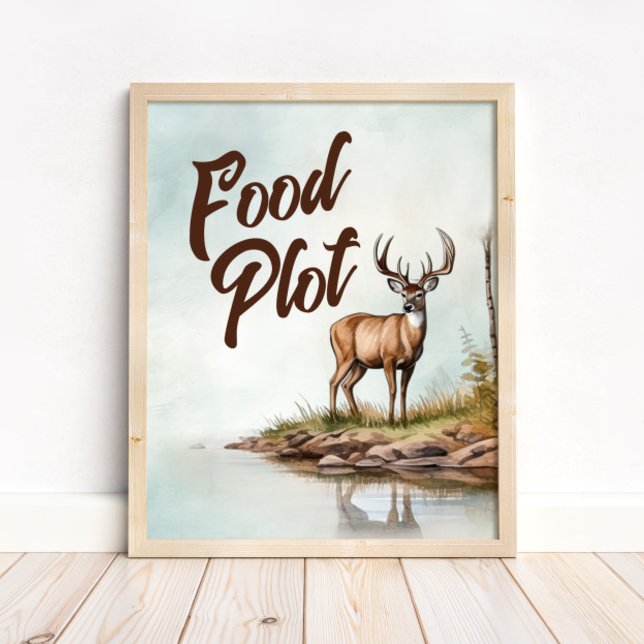 Affiche Deer Hunting Birthday Food Plot Table Sign (Créateur téléchargé)