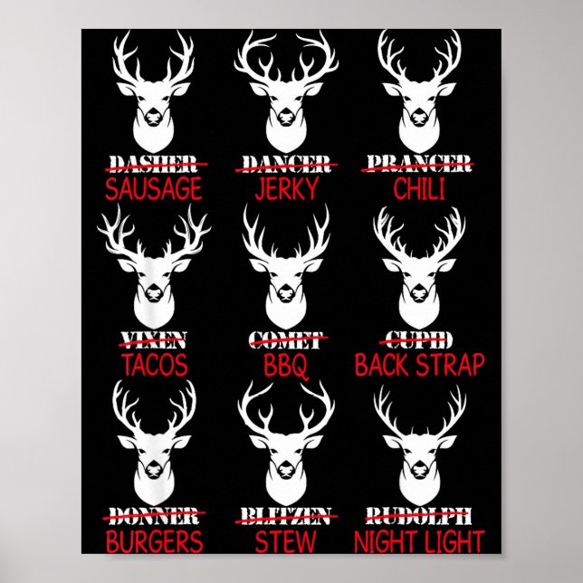 Affiche Deer Hunting Gift Hunter Of All Santa's Reindeer  (Devant)