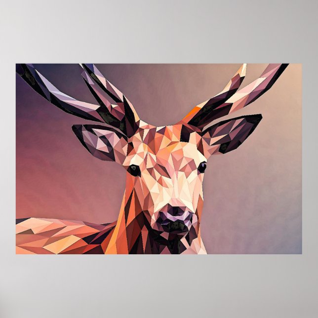 Affiche Deer Small Poly Art Design (Devant)