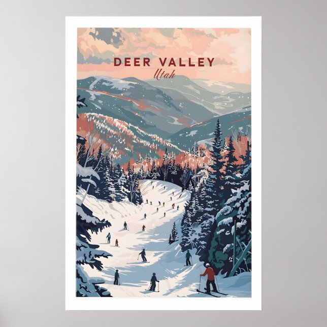 Affiche Deer Valley Ski Print - Utah 1 (Devant)