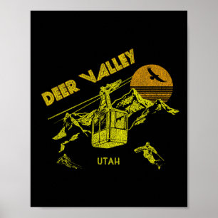 Affiche Deer Valley Utah Retro Skiing Tee