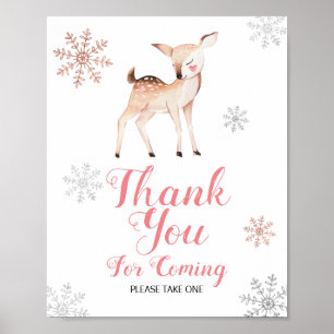 Affiche Deer Winter ONE derland Merci pour venir