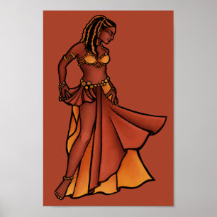 Affiche Déesse de la danseuse du ventre Nubian
