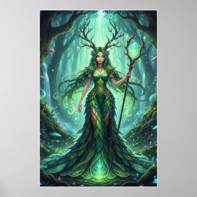 Affiche Déesse de la Forêt d'Émeraude – Reine de la Nature (Devant)