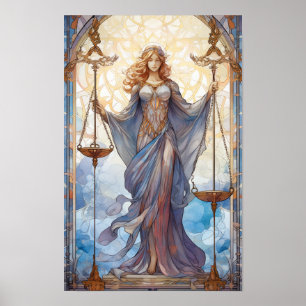 Affiche Déesse de la Justice : Symbolisant l'équilibre et 