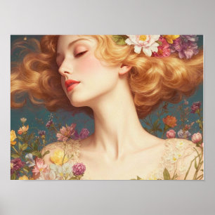 Affiche « Déesse de la Lumière – Murmure de Fleurs »