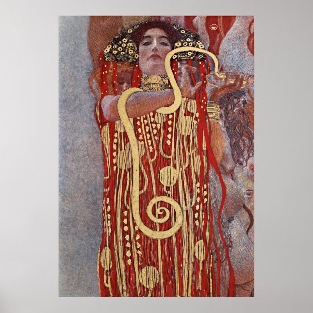 Affiche Déesse de la Santé, Hygiéie (Salus), Gustav Klimt (Devant)