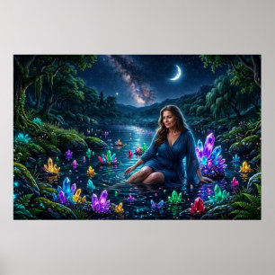 Affiche Déesse du lac de cristal magique