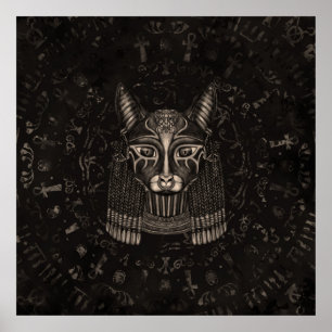 Affiche Déesse égyptienne Bastet - Sepia
