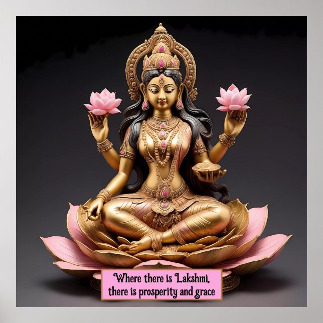 Affiche Déesse Lakshmi : Symbole de la prospérité et de l' (Devant)