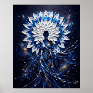 Affiche Déesse Mandala Impasto Céleste