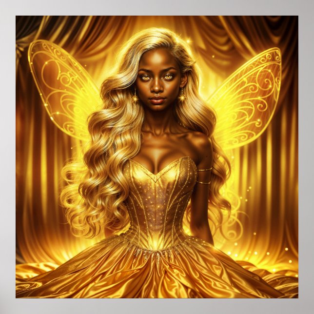 Affiche Déesse mystique de la lumière avec des ailes de fé (Devant)