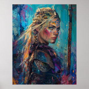 Affiche Déesse Norse Freyja, Reine des Valkyries, Blonde"