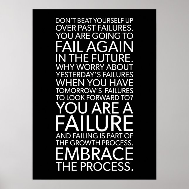 Affiche Défaut Accepter Le Processus, Gym, Hustle, Succès (Devant)