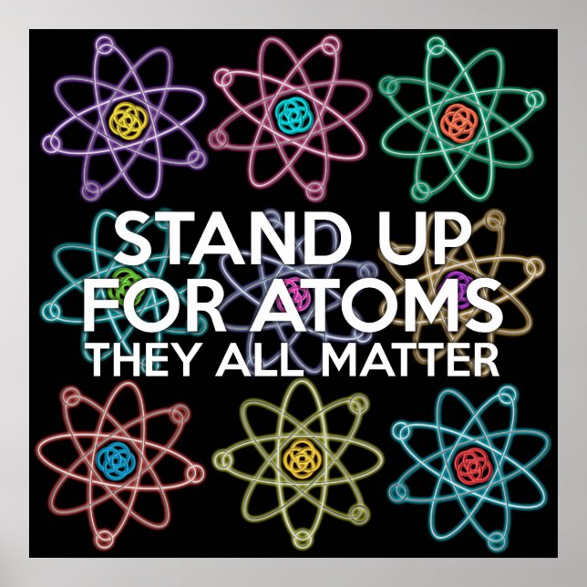 Affiche DÉFENDRE LES ATOMES Blague scientifique (Devant)