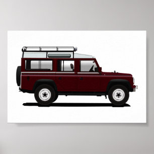 Affiche Défenseur rouge 110 de Land Rover