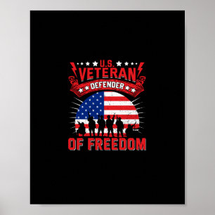 Affiche défenseur vétéran de la liberté des états-unis