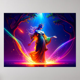 Affiche Défenseure de la démocratie, Dame Liberty, Déesse