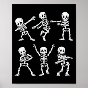 Affiche Défi de danse des squelettes dansants garçons fill