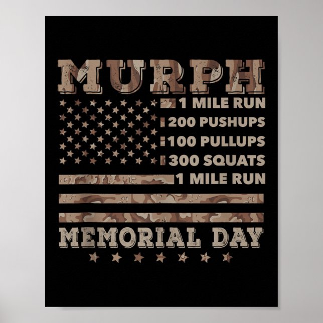 Affiche Défi d'entraînement Murph 2021 Mémorial américain (Devant)
