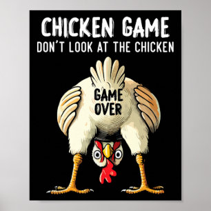 Affiche Défi drôle disant Ne regardez pas le poulet