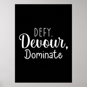 Affiche Défier, Devour, Dominer - Hustle, Gym, Succès