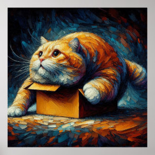 Affiche Défier la gravité : Le chat dans la boîte